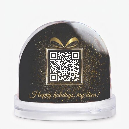 Personalised desk globe with photo, message and QR code