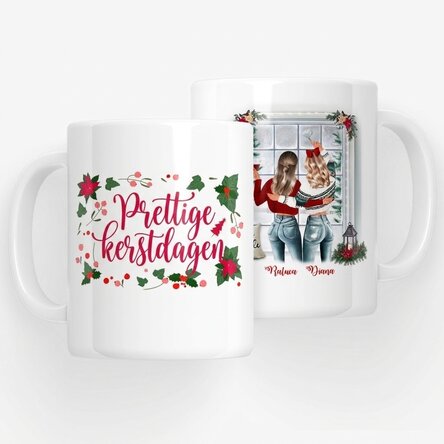Gepersonaliseerde mok met naam voor vrienden - Merry Christmas