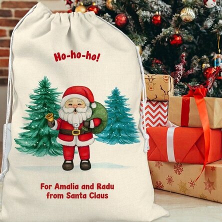 Personalised gift bag with text - From Santa Claus