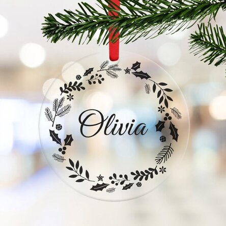 Ronde, gepersonaliseerde versiering met naam - Merry Christmas