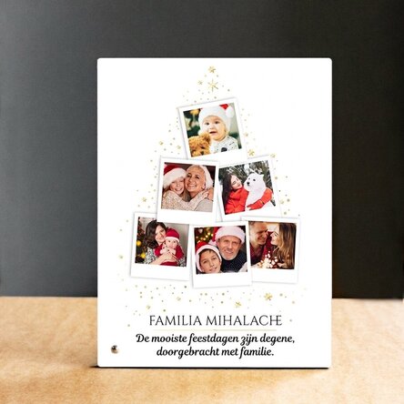 Gepersonaliseerde fotolijst voor op het bureau met foto's en tekst - Kerstboom