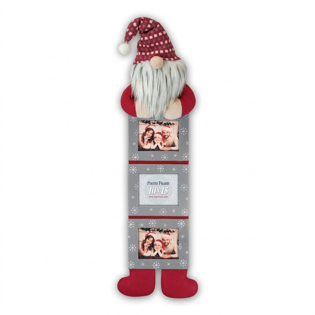 Spiridus-kerstfotolijst voor 3 foto’s – model Boris