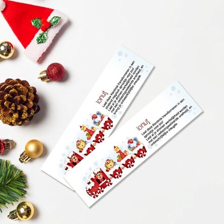 Gepersonaliseerde boekenlegger met tekst - Kersttreintje