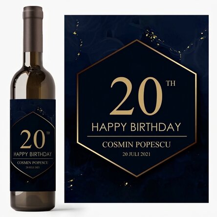 Wijn met gepersonaliseerde tekst - Cheers to your birthday