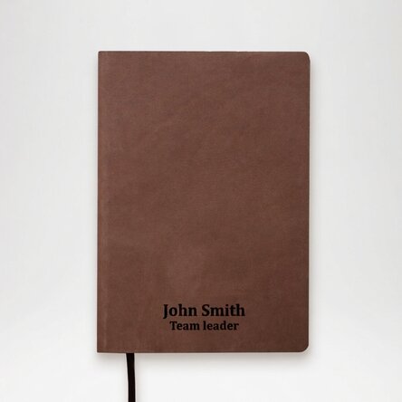 Personalised leather diary with text