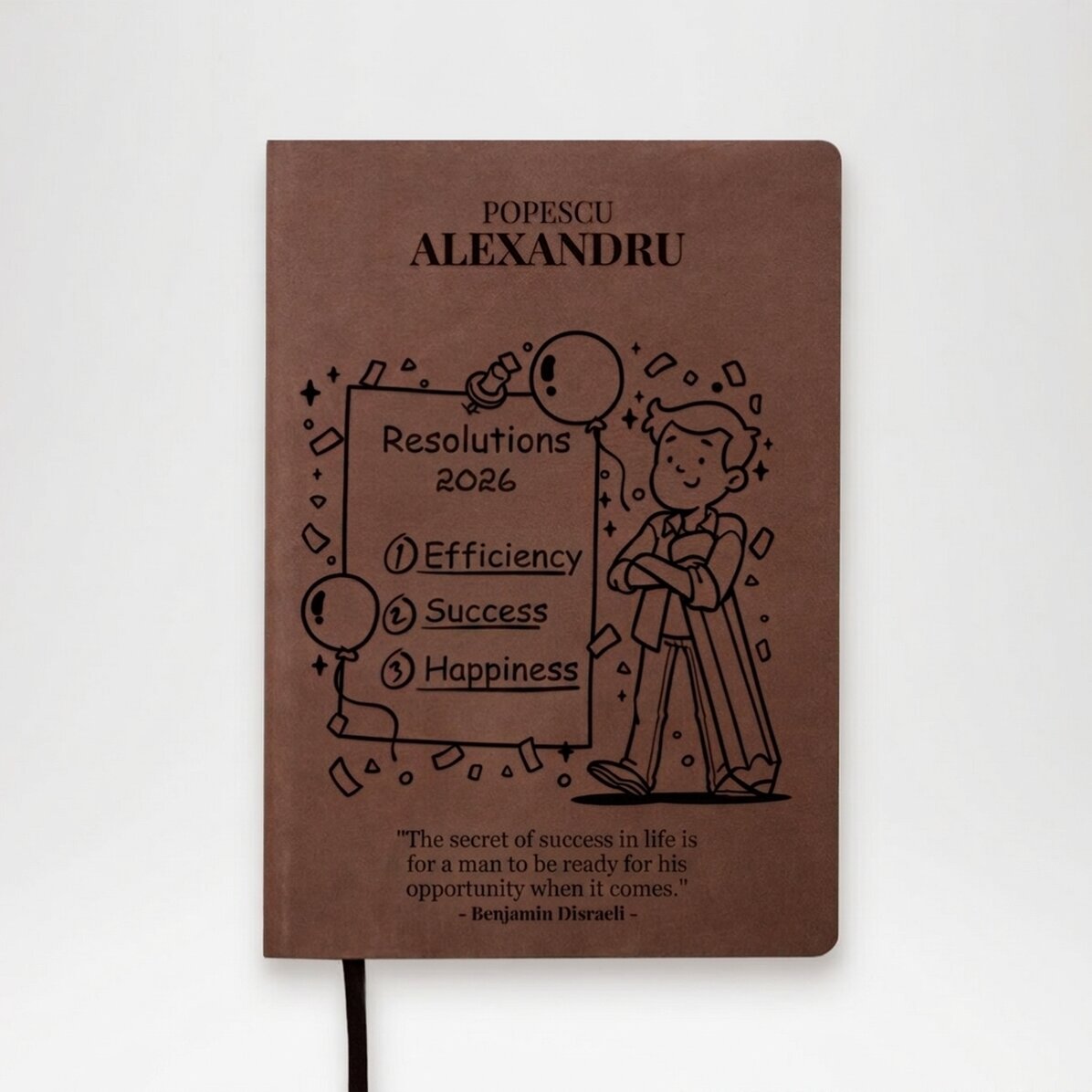 Gepersonaliseerde leren agenda met motiverende quote - Goede voornemens voor het nieuwe jaar