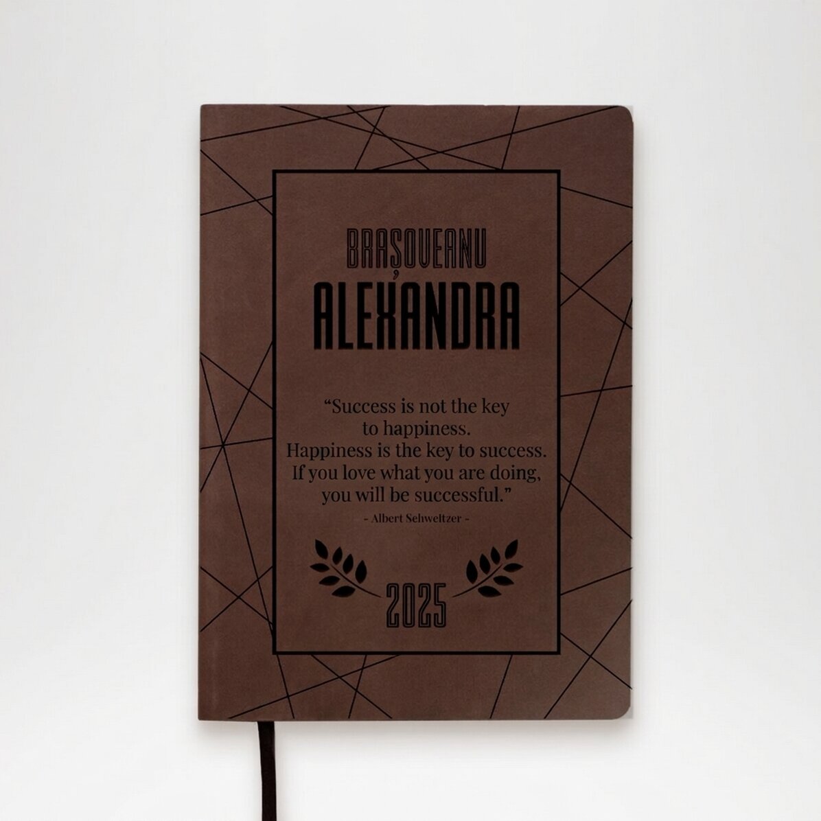 Gepersonaliseerde leren agenda met een motiverende quote over succes