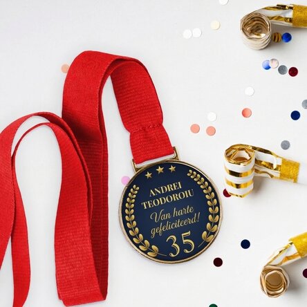 Gepersonaliseerde medaille met tekst - Verjaardag