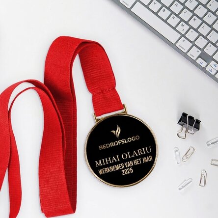 Gepersonaliseerde medaille met logo en tekst