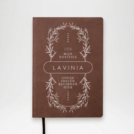 Gepersonaliseerde agenda met tekst - Flowers