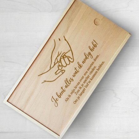 Gepersonaliseerde houten geschenkdoos - Jij bent alles wat ik nodig heb