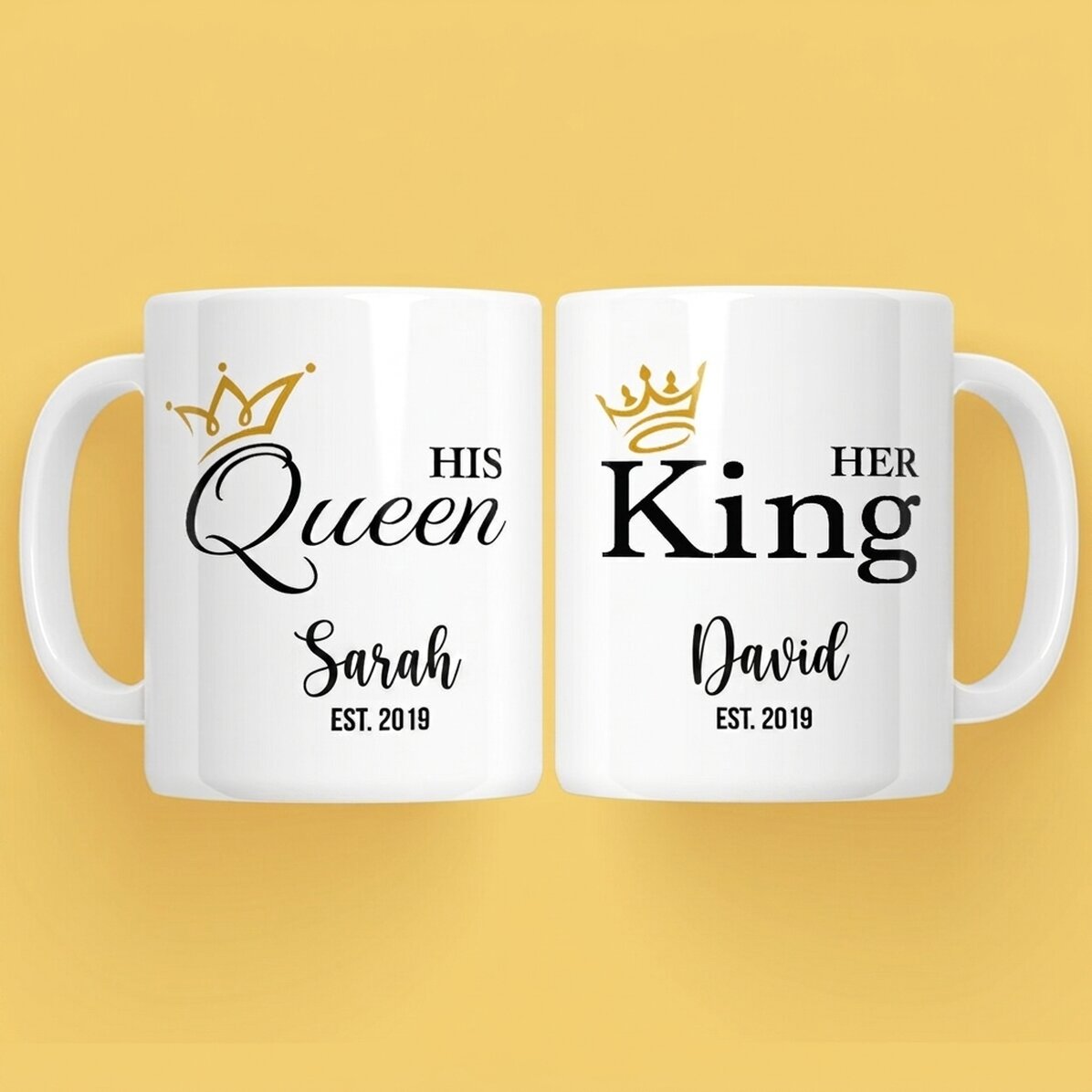 Mokken voor koppels met tekst - King & Queen