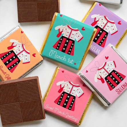 Gepersonaliseerde mini-chocolade met naam - 1 maart