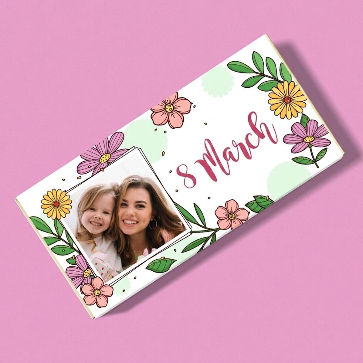 Chocolade met foto en persoonlijke boodschap - maart