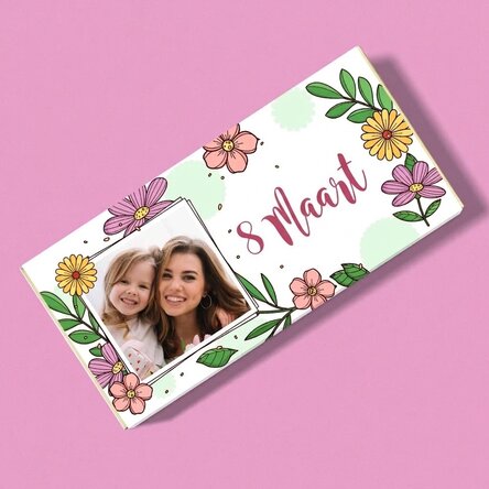Chocolade met foto en persoonlijke boodschap - maart