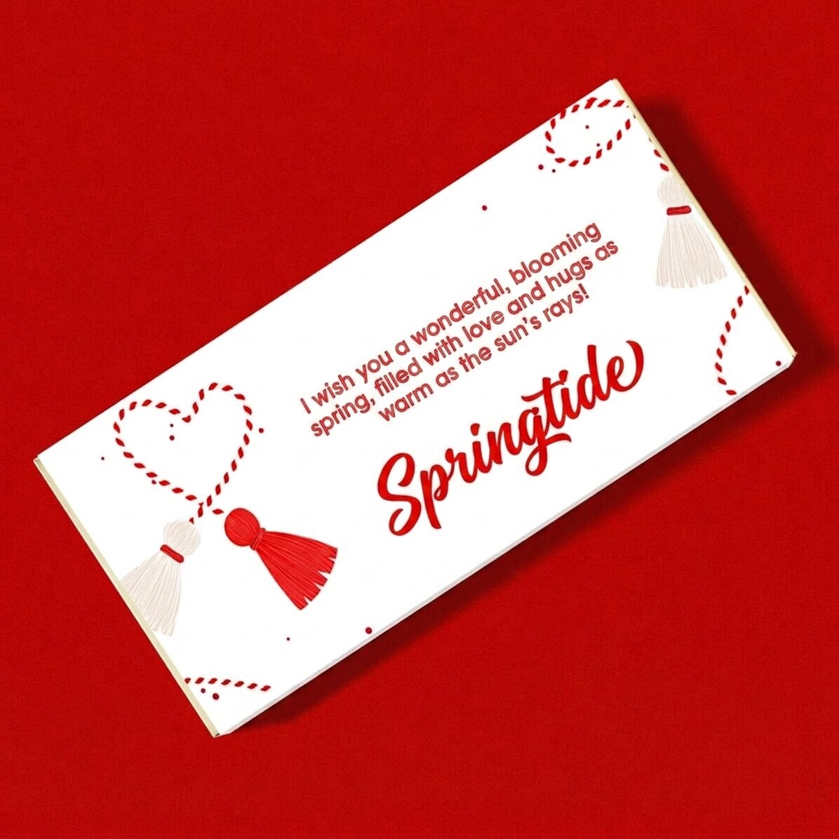 Chocolade met gepersonaliseerde tekst in de vorm van een hart
