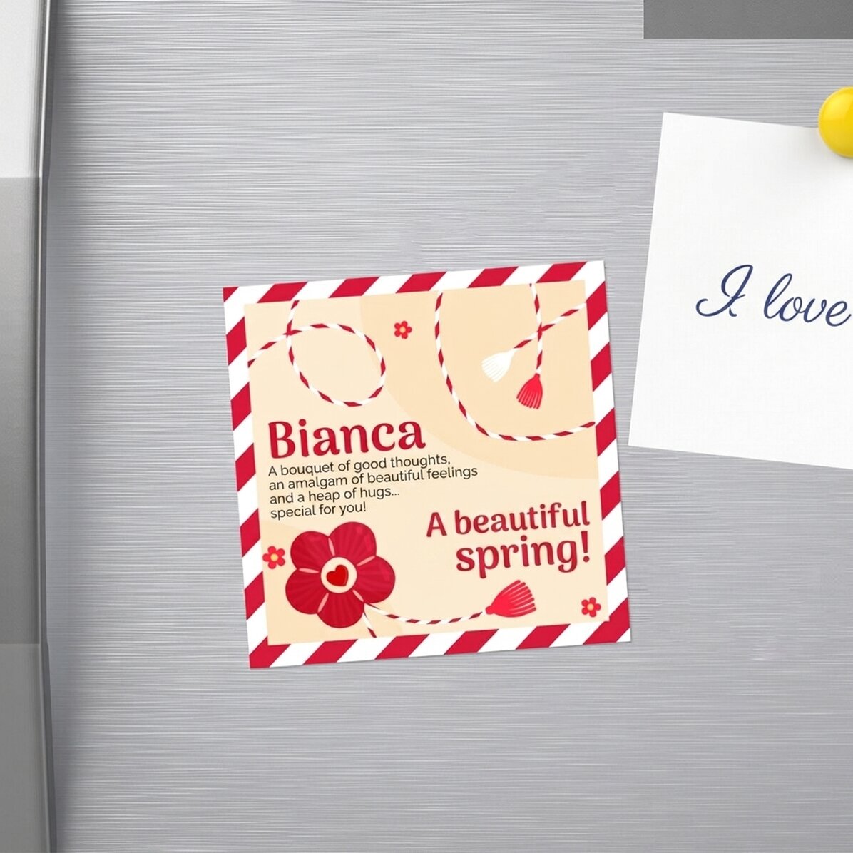 Magnet 10x10, gepersonaliseerd met naam en boodschap