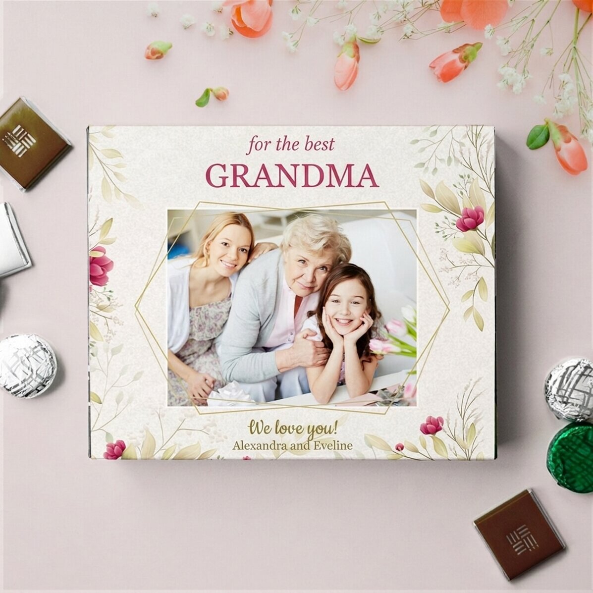 Gepersonaliseerde bonbonnière met foto en boodschap - De beste