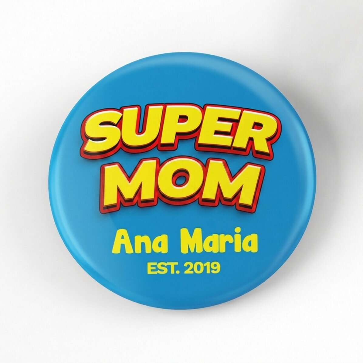Gepersonaliseerde button met tekst - Super Mama