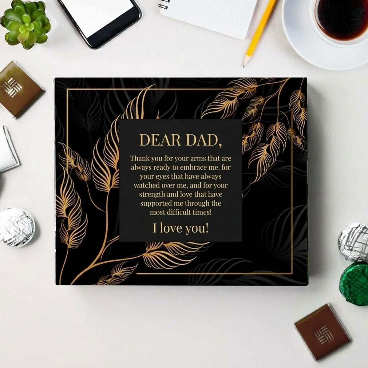 Gepersonaliseerde bonbonnière met tekst - Lieve papa