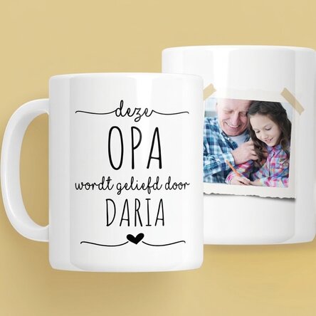 Gepersonaliseerde mok met tekst en foto - Geliefde opa