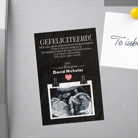 Gepersonaliseerde magneet van 10 x 15 cm met tekst en een foto – Wenskaarten voor grootouders