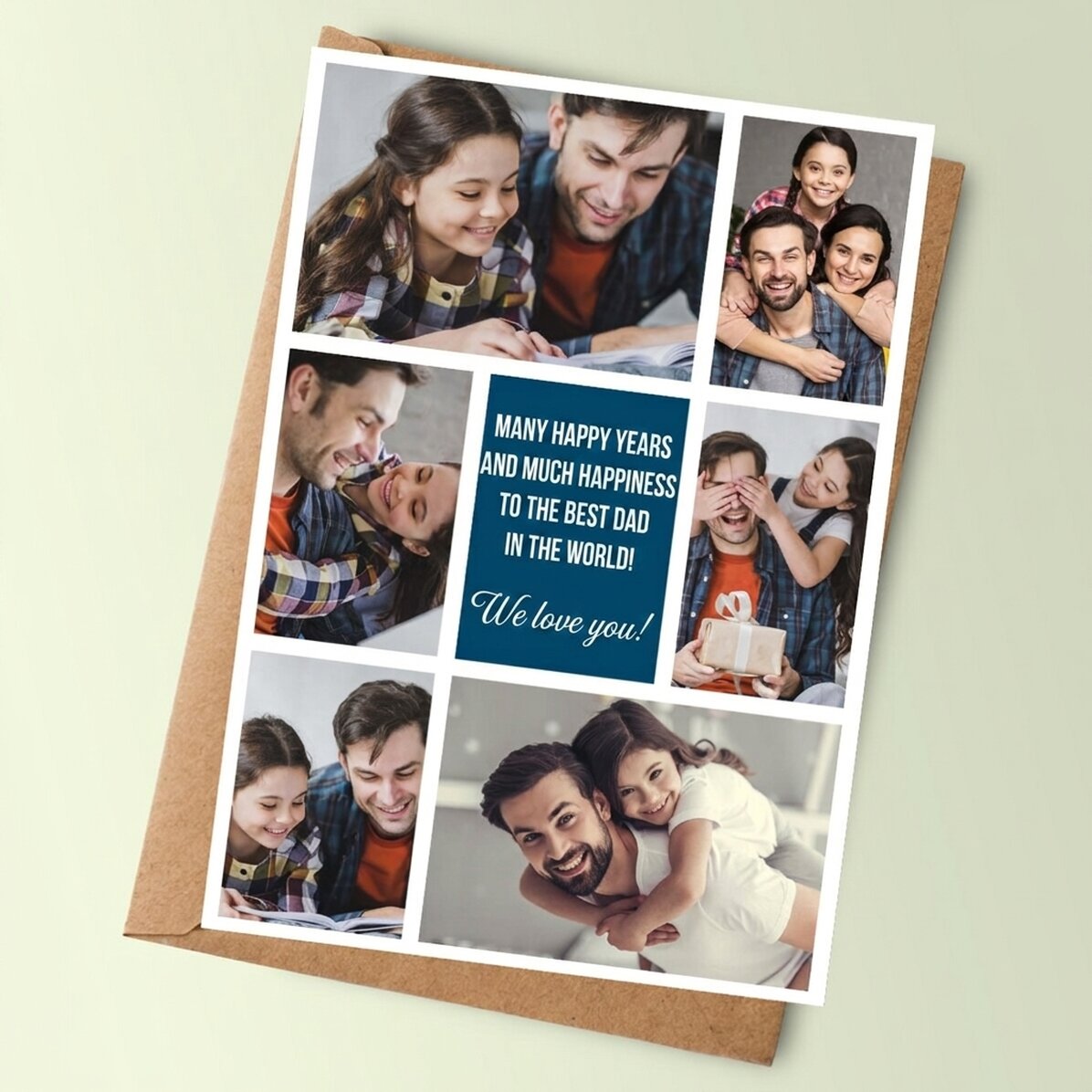 Gepersonaliseerde kaart met foto’s en een boodschap – Met liefde