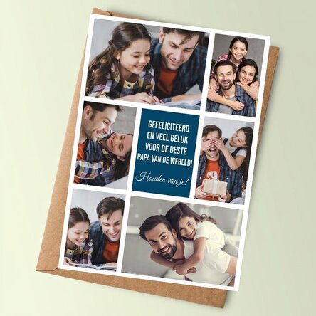 Gepersonaliseerde kaart met foto’s en een boodschap – Met liefde