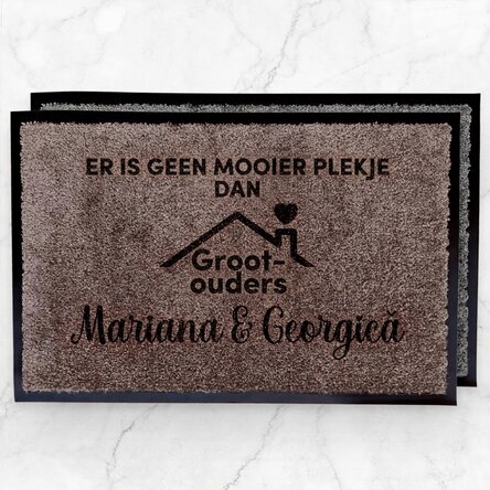 Op maat gemaakte deurmat met tekst - Het huis van de grootouders