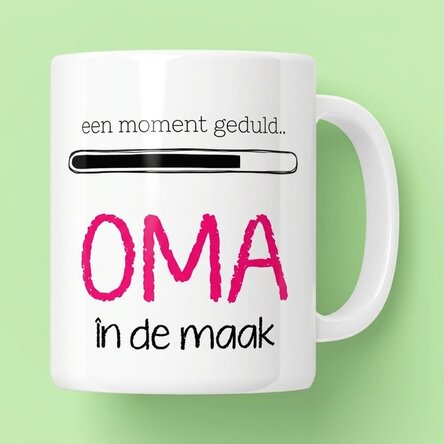 Gepersonaliseerde mok met tekst - Oma in wording