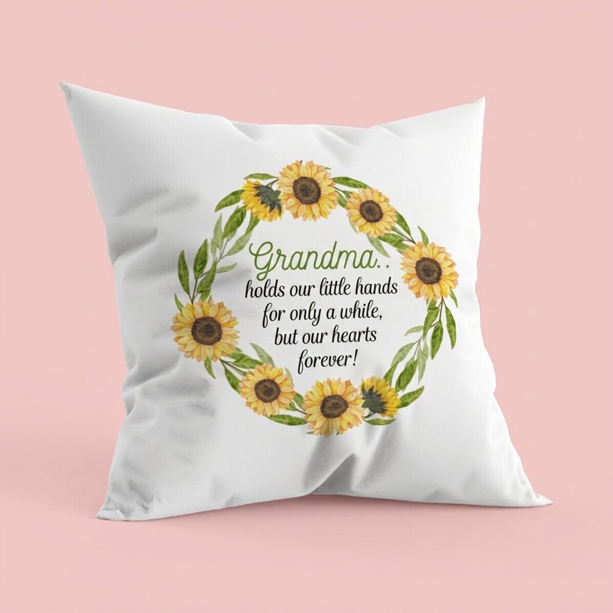 Gepersonaliseerd kussen met een boodschap voor oma