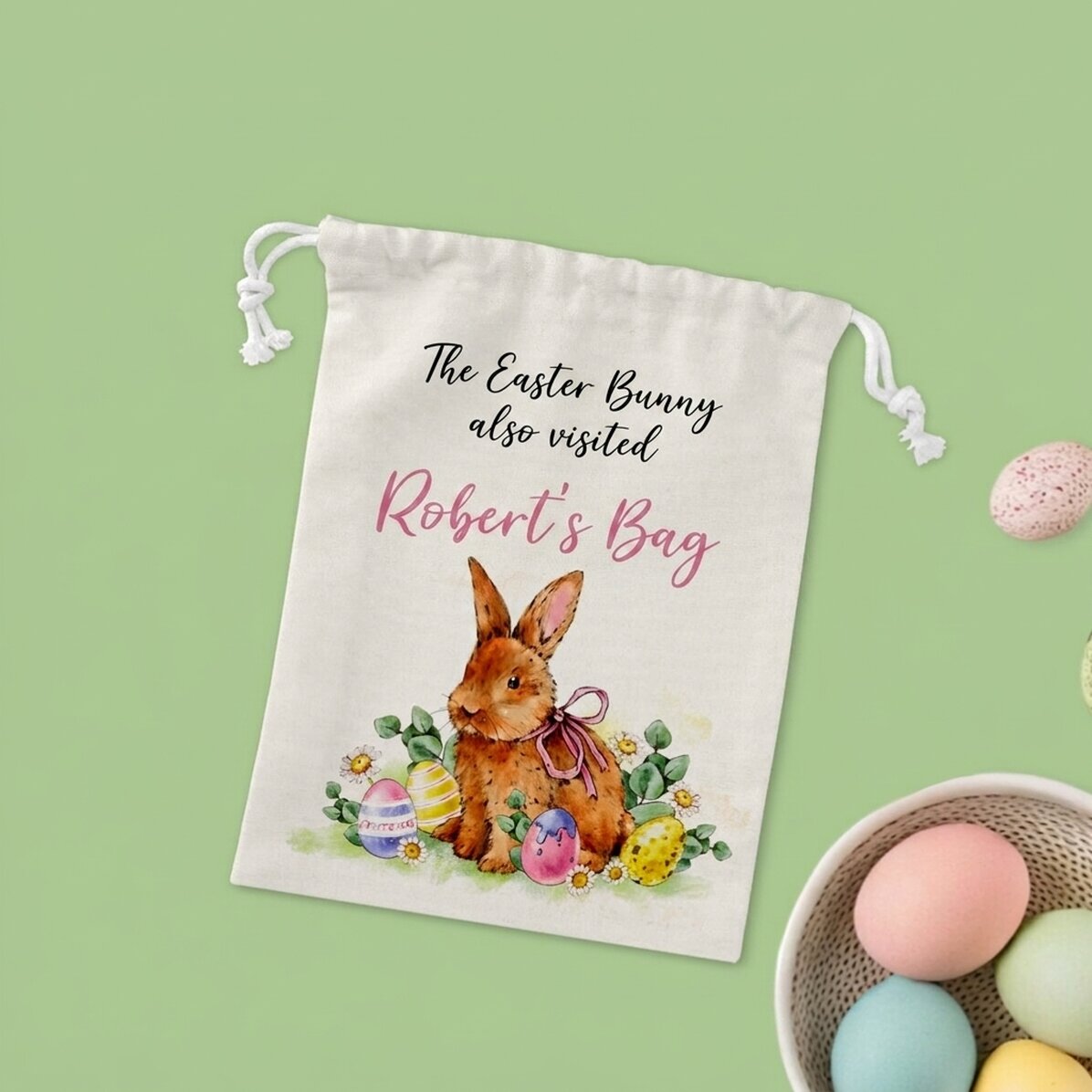 Kleine, gepersonaliseerde cadeauzakje met tekst - Paashaas