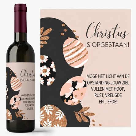 Wijn met gepersonaliseerde tekst - Paaseieren