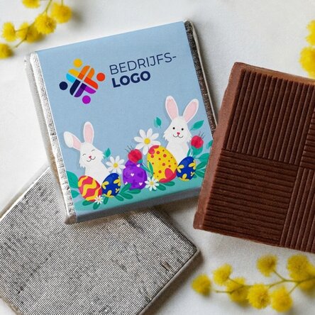 Gepersonaliseerde mini-chocolade met logo - Fijne Pasen