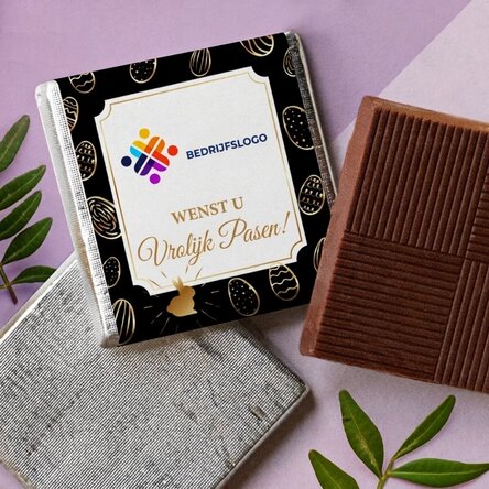 Gepersonaliseerde mini-chocolade met logo en boodschap - Paaseieren