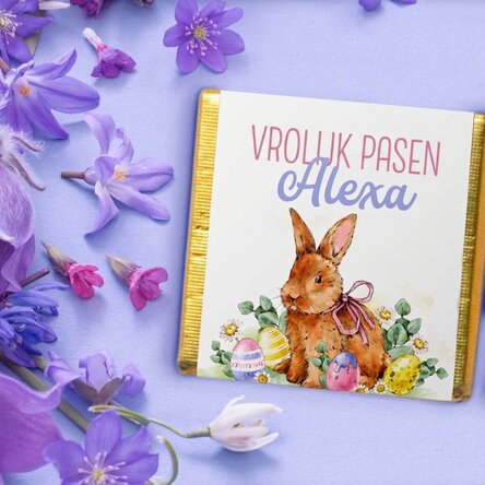 Gepersonaliseerde mini-chocolade met tekst - Bunny