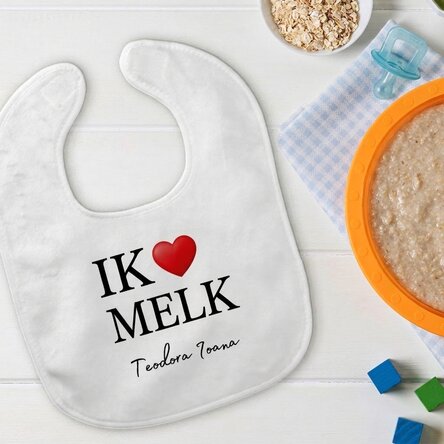 Gepersonaliseerd slabbetje met tekst - I love