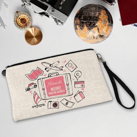 Gepersonaliseerde accessoire-set met tekst - Rond de wereld