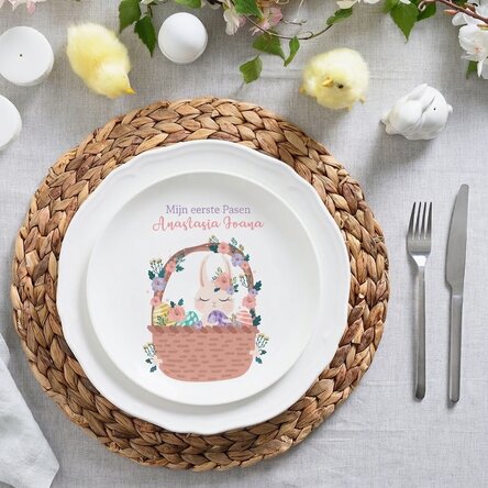 Gepersonaliseerd bord met tekst voor kinderen - Bunny
