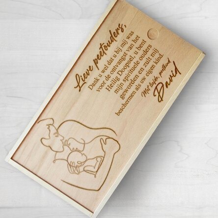 Gepersonaliseerde houten geschenkdoos - Liefdevolle peetouders
