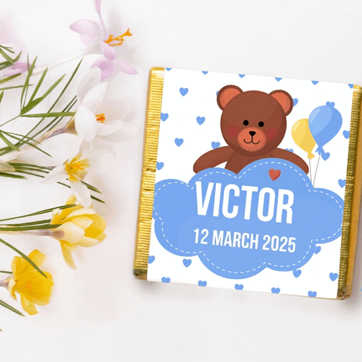 Gepersonaliseerde mini-chocolade - Doopgeschenk