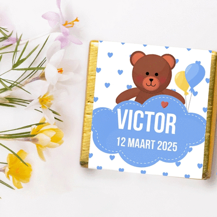 Gepersonaliseerde mini-chocolade - Doopgeschenk