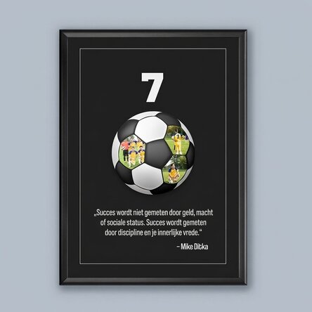 Gepersonaliseerd schilderij met tekst en 3 foto's - Voetbal