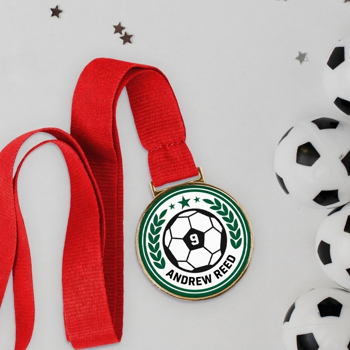 Gepersonaliseerde medaille met tekst - Voetbal