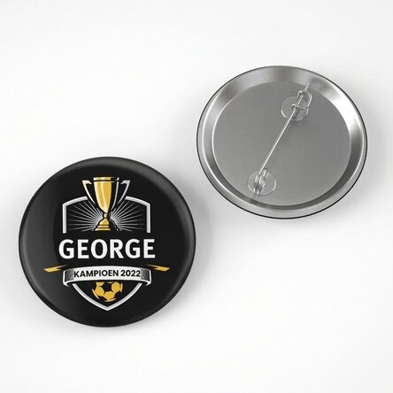 Gepersonaliseerde button met tekst - Kampioen