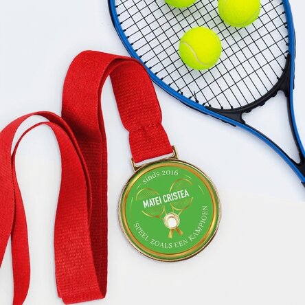 Gepersonaliseerde medaille met tekst - Tennis