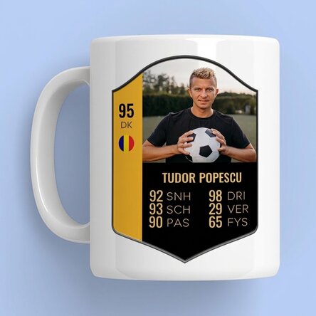 Gepersonaliseerde mok met foto en tekst - FIFA-kaart