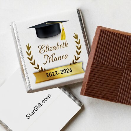 Gepersonaliseerde mini-chocolade met tekst voor afgestudeerden