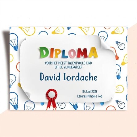 Gepersonaliseerd diploma met tekst