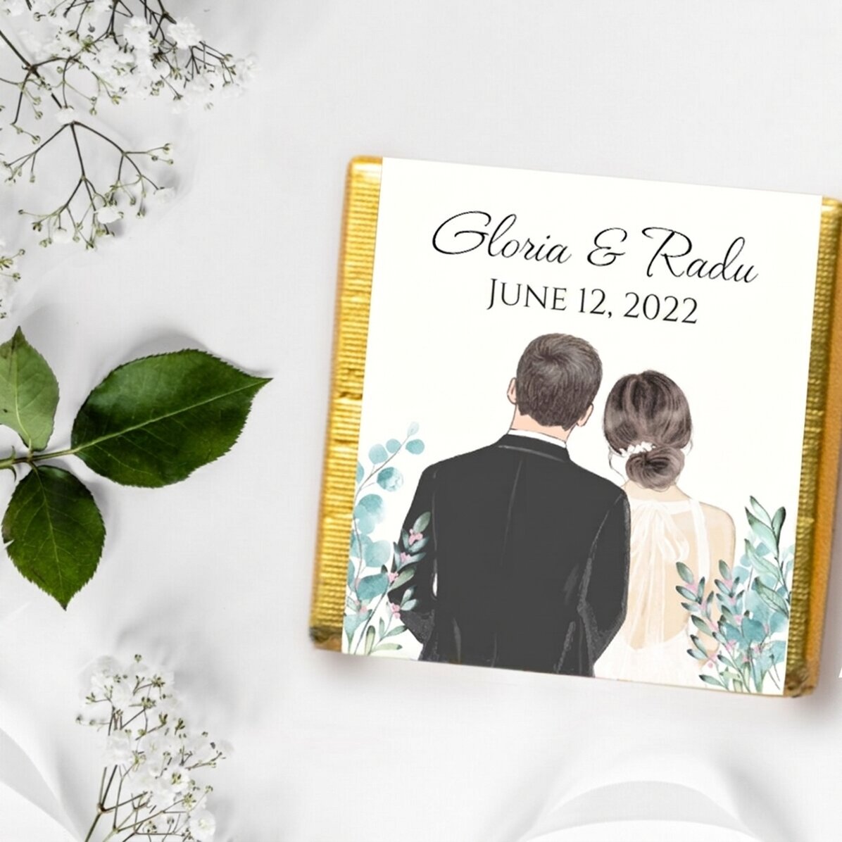 Gepersonaliseerde mini-chocolade met tekst - Our wedding